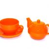 Ambrosia Elecktra Tea Pot With Cup and Saucer Orange