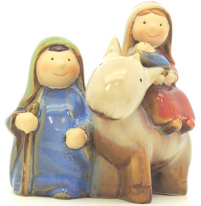 Small Holy Family Nativity With Donkey