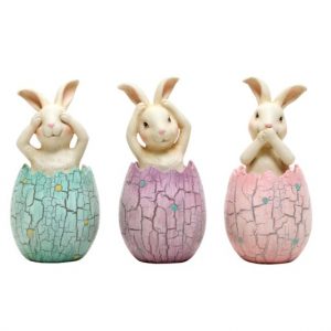 Three Wise Bunny Figurine