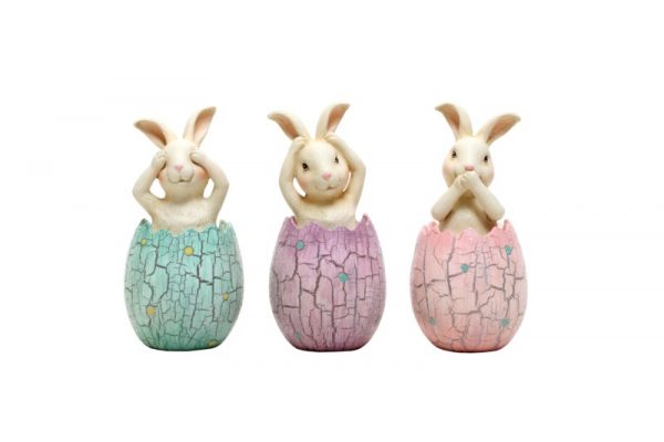 Three Wise Bunny Figurine