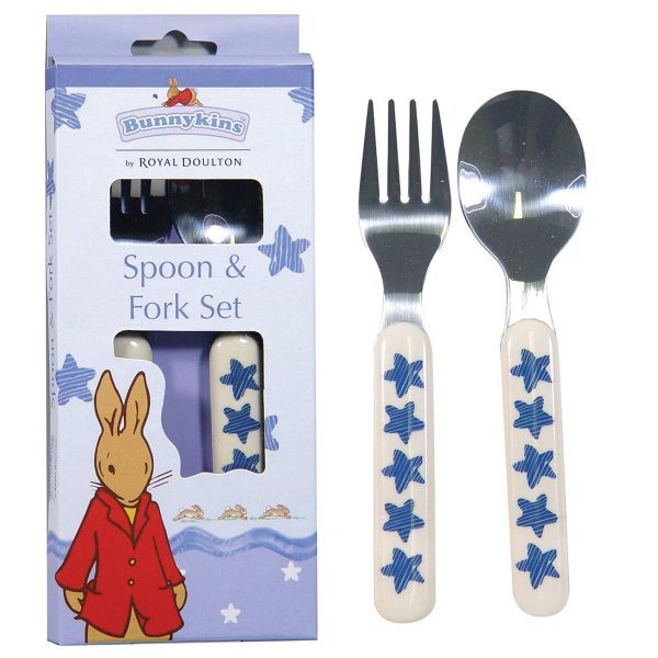 Bunnykins Spoon and Fork Shining Stars Design