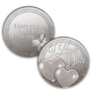 Lucky Coin I Love You Hearts