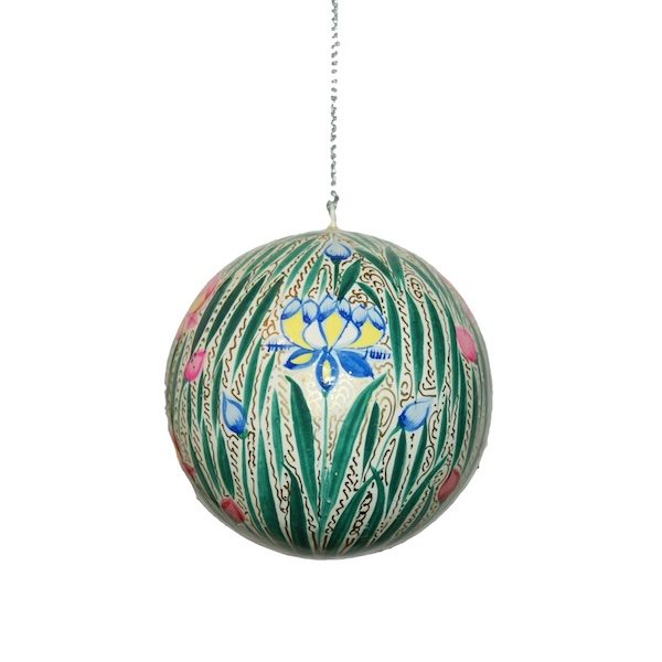 White And Silver Design Floral Bauble