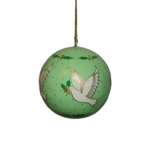 Lime With The Peace Dove Design Bauble