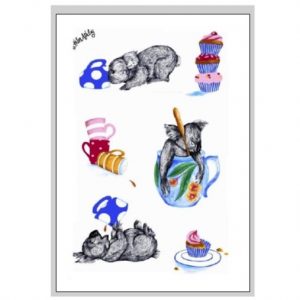 Koala Tea Cupcake Cotton Tea Towel