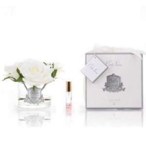 Côte Noire Perfumed 5 Roses Ivory White New Clear Glass