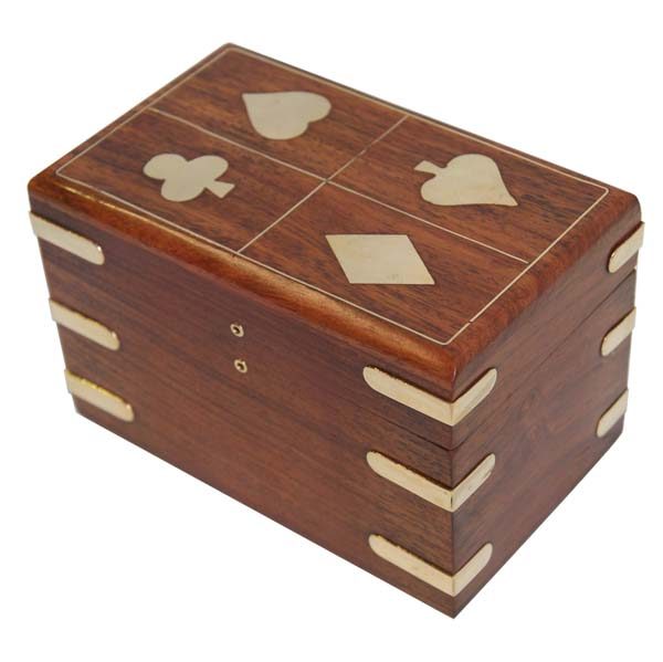 Wooden Playing Card Holder Case