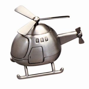 Pewter Helicopter Money Box