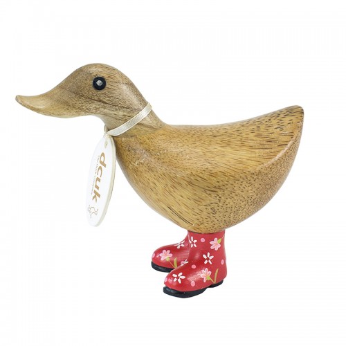 Ducky With Red Floral Welly Boots 2
