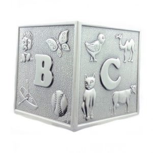 Pewter ABC Cube Money Box