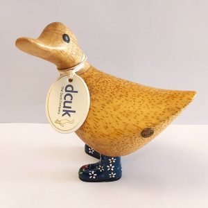 Ducky With Blue Floral Welly Boots