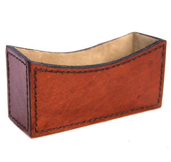 Leather Business Card Holder Tan