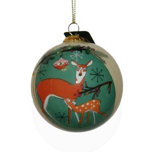 Reindeer Glass Bauble