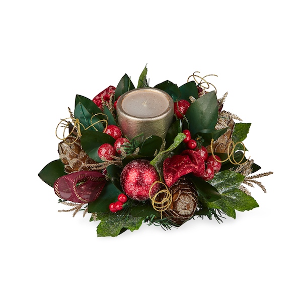 Burgundy Ficcus Round Candle Pot 30cm