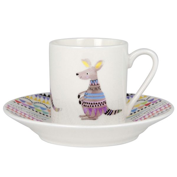 Cooee Kangaroo Espresso Cup And Saucer