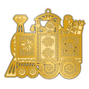 Adornment Gold Xmas Santa Train Ornament