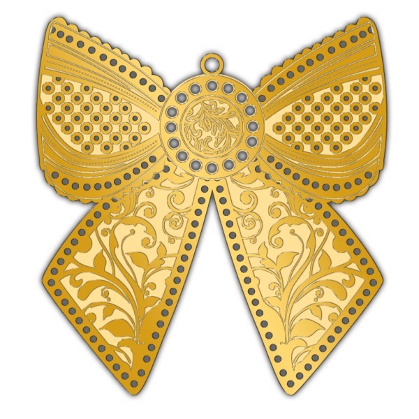 Adornment Gold Xmas Bow Ornament