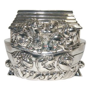 Noahs Ark Money Box Antique Silver