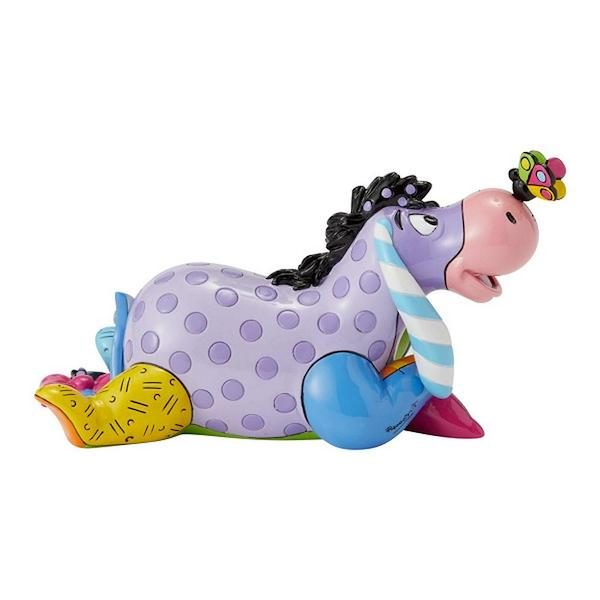 Eeyore enjoys nature and stares curiously at the butterfly perched on his nose. Romero Britto bestows a dose of optimism to our favourite gloomy donkey, reimagining Eeyore in lovely lavender and pretty polka dots.