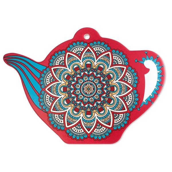 Trivet Teapot Mandala Red