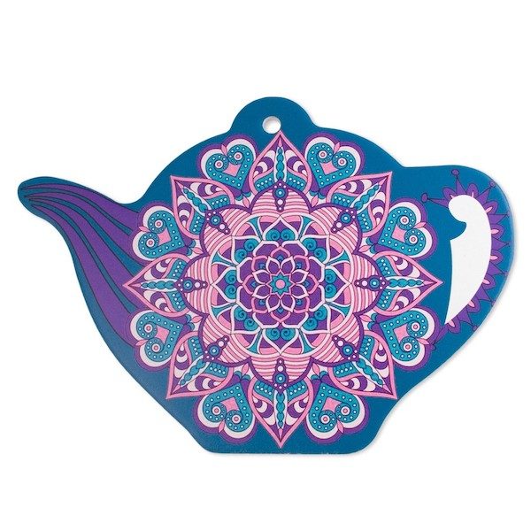 Trivet Teapot Mandala Blue