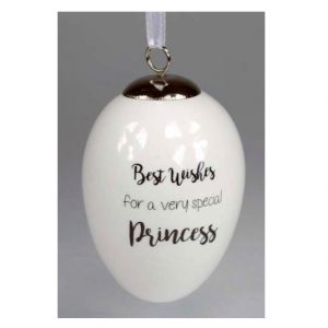 Best Wishes Princess Ceramic Egg