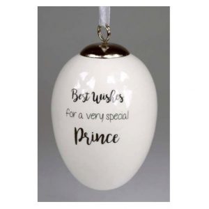 Best Wishes Prince Ceramic Egg