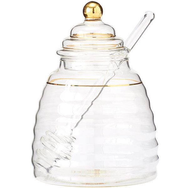 Ashdene Honey Bee Glass Honey Pot