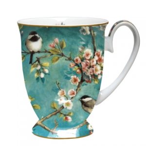 Flower Bird Pedestal Mug