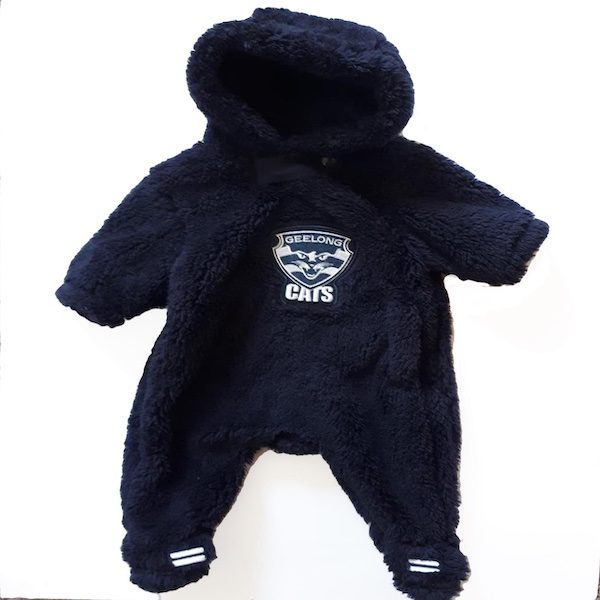 AFL Geelong Faux Fur Baby Jumpsuit