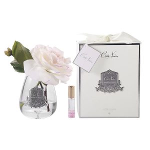 Côte Noire Tea Rose Pink Blush Clear Glass