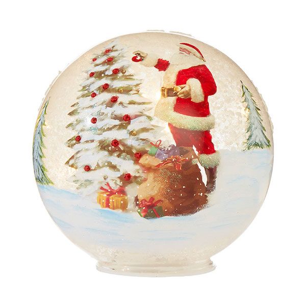 Santa Lighted Ball 6"