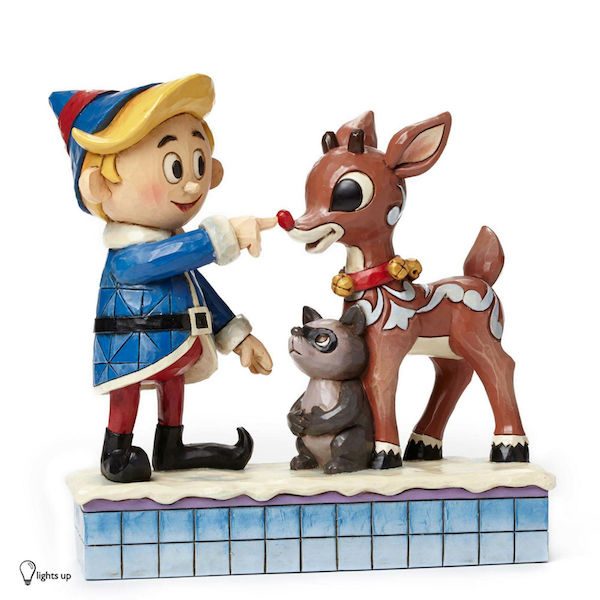 Jim Shore Hermey And Rudolph With Lighted Nose