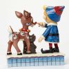 Jim Shore Hermey And Rudolph With Lighted Nose