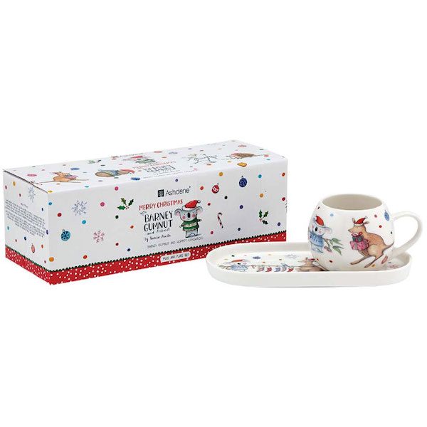 Christmas Mug And Tray Set Hoppity Kangaroo