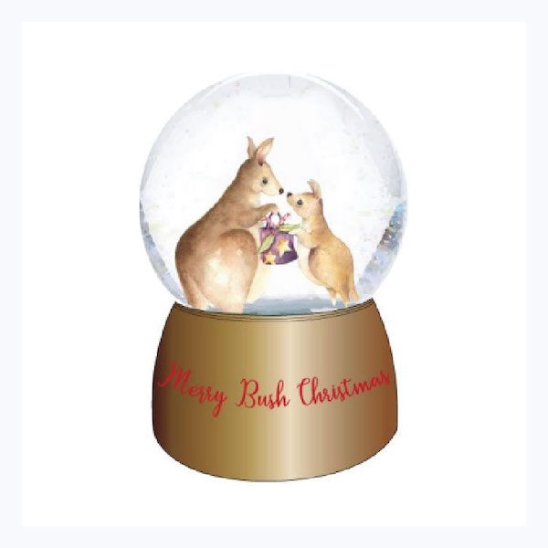 Bush Christmas Kangaroo Snowglobe