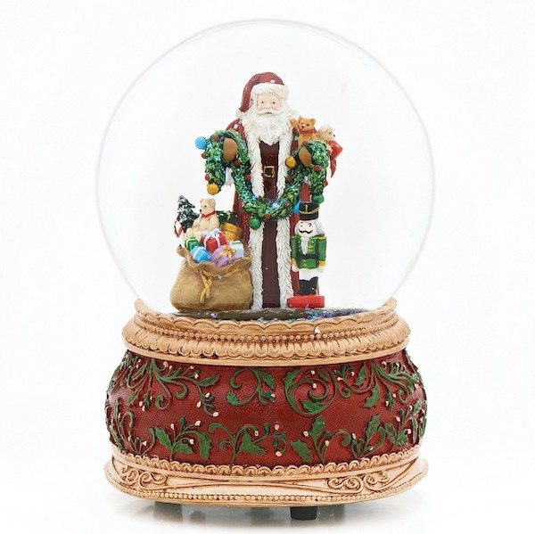 Musical Santa With Toys Christmas Glitterdome 100mm