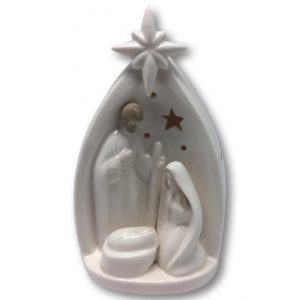 Porcelain Holy Family With Light