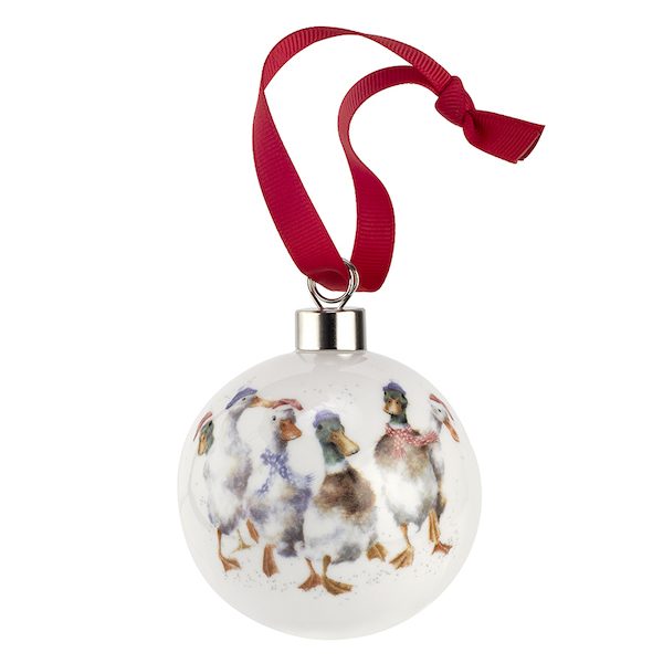 Wrendale All Wrapped Up Ducks Christmas Bauble