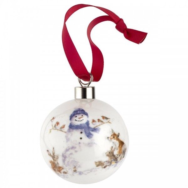 Wrendale Gathered Around Snowman Christmas Bauble