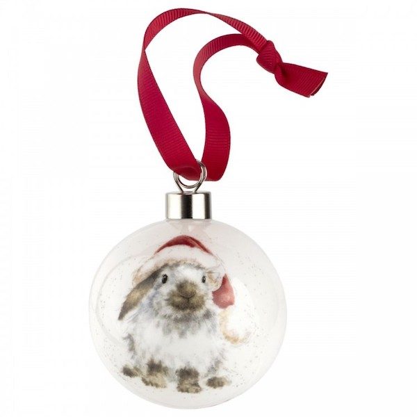 Wrendale Ho Ho Ho Rabbit Christmas Bauble