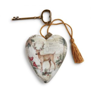 Art Hearts Merry Christmas Deer Cardinal