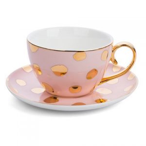 Cristina Re Polka D'Or Teacup & Saucer Blush