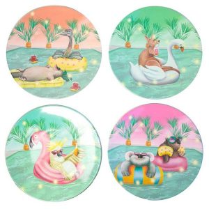 Floating Fuzzies Plate Set