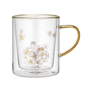 Ashdene Honey Bee Glass Double Walled Mug