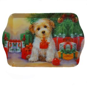 Christmas Puppy Present Scatter Tray