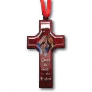 Christmas Cross Ornament - Glory To God