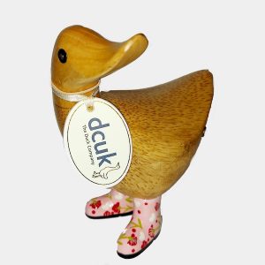 Ducky With Pink Floral Welly Boots