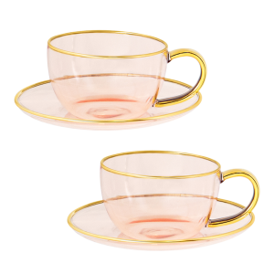 Cristina Re Rose Glass Teacup And Saucer Set