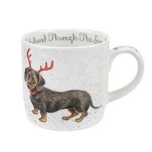 Wrendale Christmas Dachshund Snow Mug